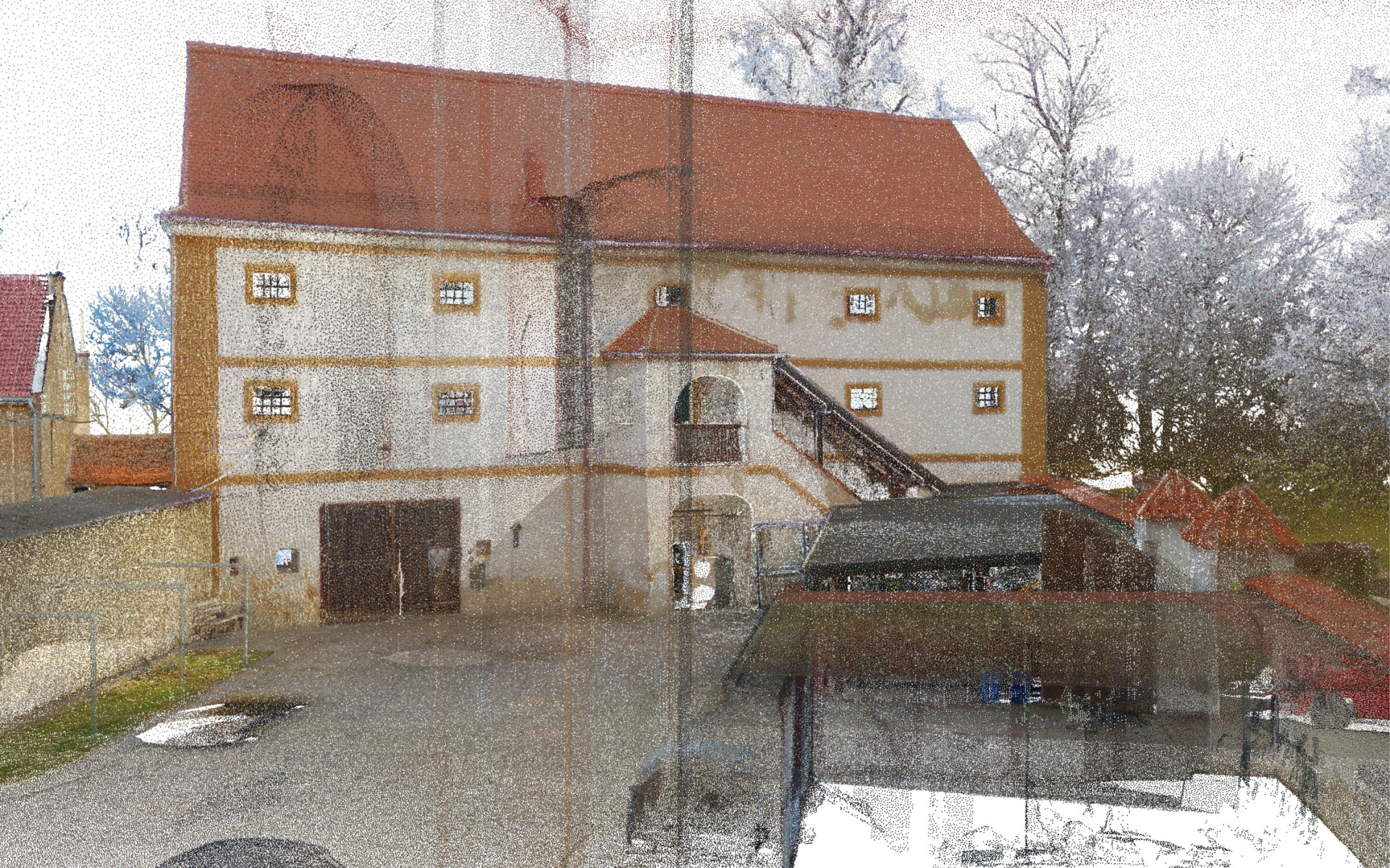 Mračno bodů objektu Zámeckého špýcharu v Měcholupech u Žatce