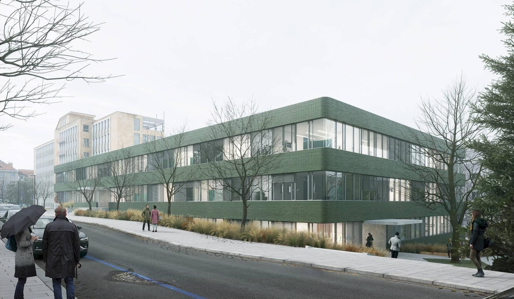 Vizualizace nové podoby Polikliniky Pod Marjánkou od studia ov architekti