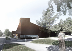 OOPEAA Office for Peripheral Architecture, měděná kaple v Suvela, vizualizace