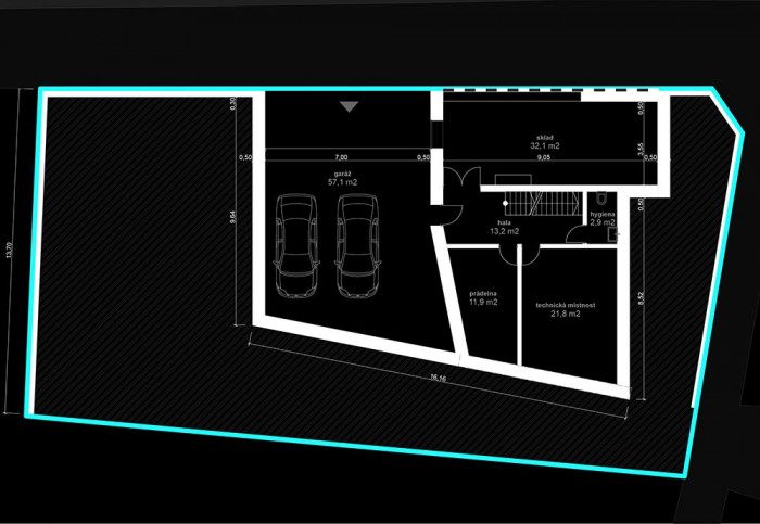 ARCHITEKTURA s. r. o., RD Braník, půdorys -1. NP - foto