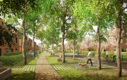 Návrh čtvrti Chytré Líchy v Židlochovicích, Pelčák a partner architekti, náves