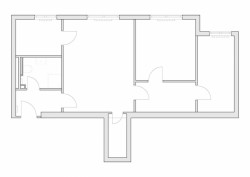 Byt na Dunaji, Create Space / Peter Fritsch, Silvia Mládenková, půdorys původní stav