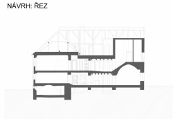 Úprava bývalé fary ve Chvalšinách na zařízení pro  pobyty osob s poruchami autistického spektra, 4DS - řez