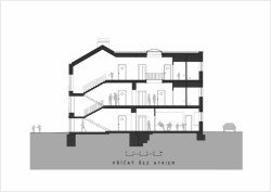 Architekt Ondřej Tuček, Přístavba a rekonstrukce obecní školy Hovorčovice, řez podélný – foto