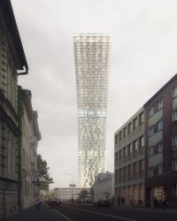 Návrh mrakodrapu Ostrava Tower z dílny studia Chybík+Krištof