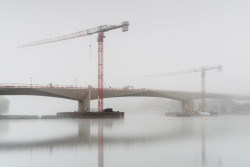 Fotografie z výstavby (Pražanům se otevře Dvorecký most; ATELIER 6)