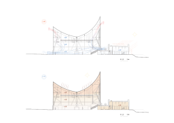 Bioklimatický řez (Sportovní a kulturní centrum Marie-Jose Perec a Josephine Baker v La Bouëxière ve Francii; onze04)