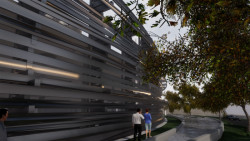 Parkovací dům v Dolních Břežanech, Franek Architects, Vašiarchitekti - vizualizace