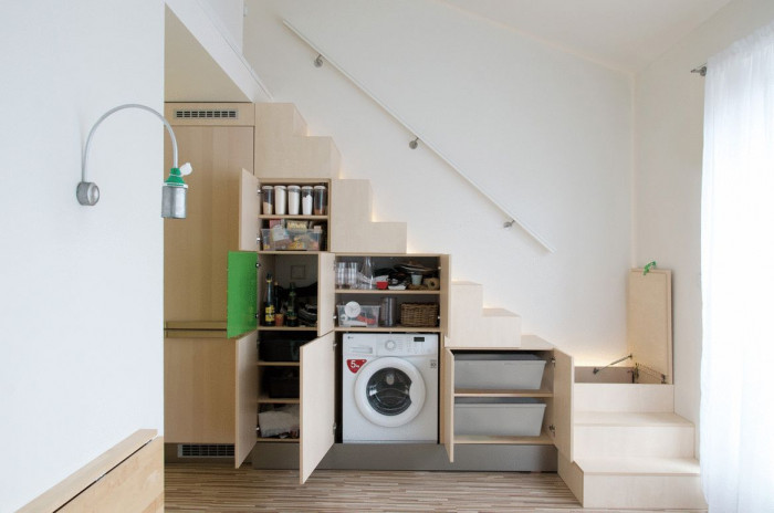 Mooza architecture, Interiér mezonetového bytu v Holešovicích - foto