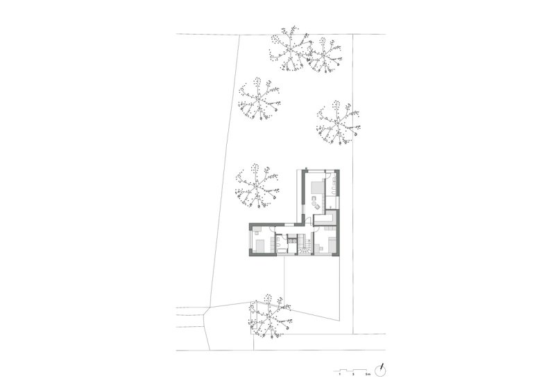 Rodinný dům Řeporyje, půdorys 2NP, FAM Architekti