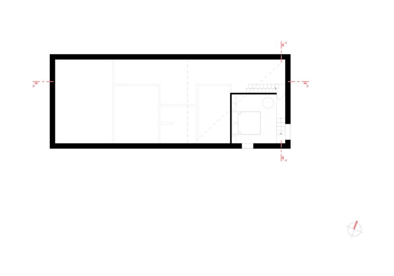 Rodinný dům v Dubči, půdorys 2np, Mooza architecture