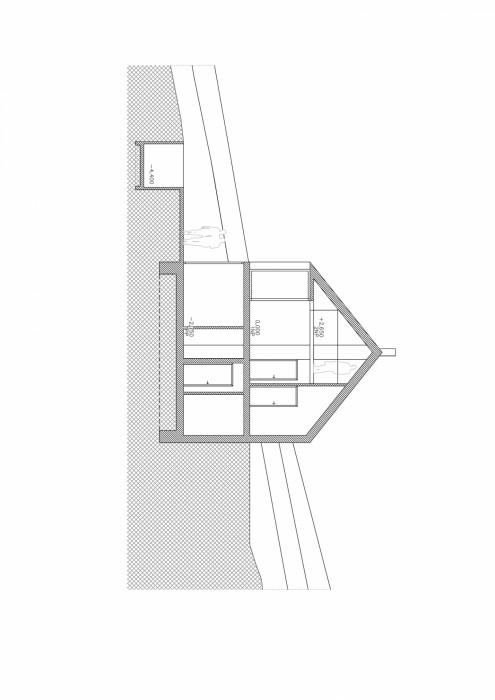 Rodinný dům v Krkonoších, Fránek Architects / Zdeněk Fránek, řez A-A