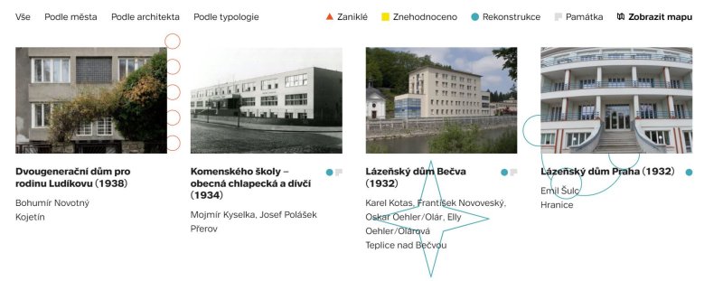 AMOP - funguje jako webová stránka, můžete na ní listovat objekty a architekty