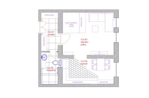 Byt Sekaninova, aktuální půdorys, DESIGNIST – Ivana Šustrová