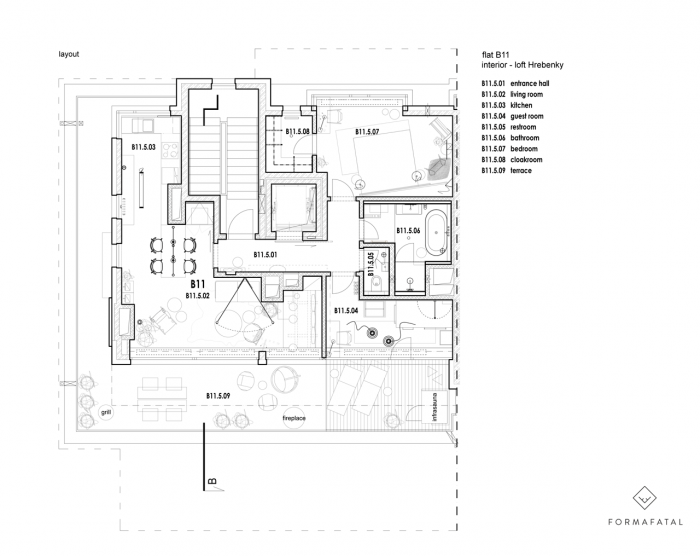 Formafatal, Loft Hřebenky, půdorys – foto