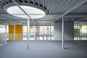 Nic není definované a vnitřní dispozice se může organicky proměňovat. (Gustav Düsing & Max Hacke, Studijní pavilon)