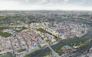 Bubny - Zátory, nadhledová perspektiva z jihu, Müller Reimann Architekten / Pelčák a partner architekti