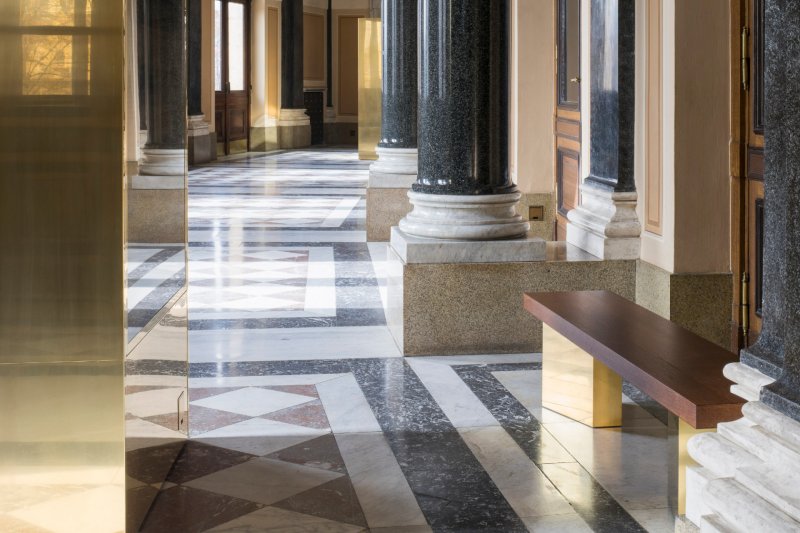 Interiéry předsálí České filharmonie v Rudolfinu, Lenka Míková architekti / Lenka Míková