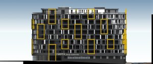 Polyfunkční dům Harfa Design Residence, pohled