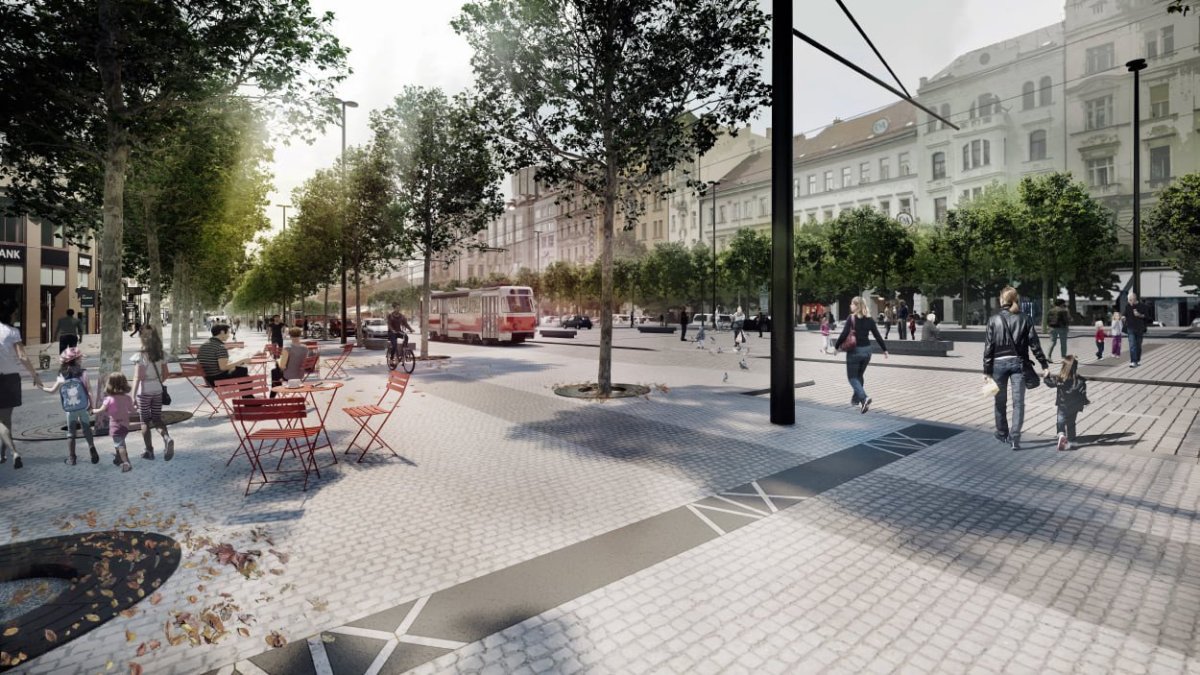 Rekonstrukce Václavského náměstí v Praze prošla aktualizací podle kanceláře Jakub Cigler Architekti. Tramvaje se mají vrátit do roku 2023.