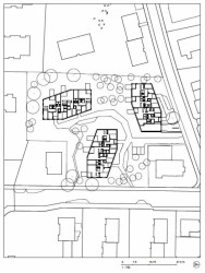 Baumschlager Eberle Architekten, bytový komplex Chilestig, půdorys, výkres