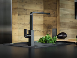 Kuchyňská baterie MYTHOS v provedení celonerez černá s povrchovou úpravou PVD.