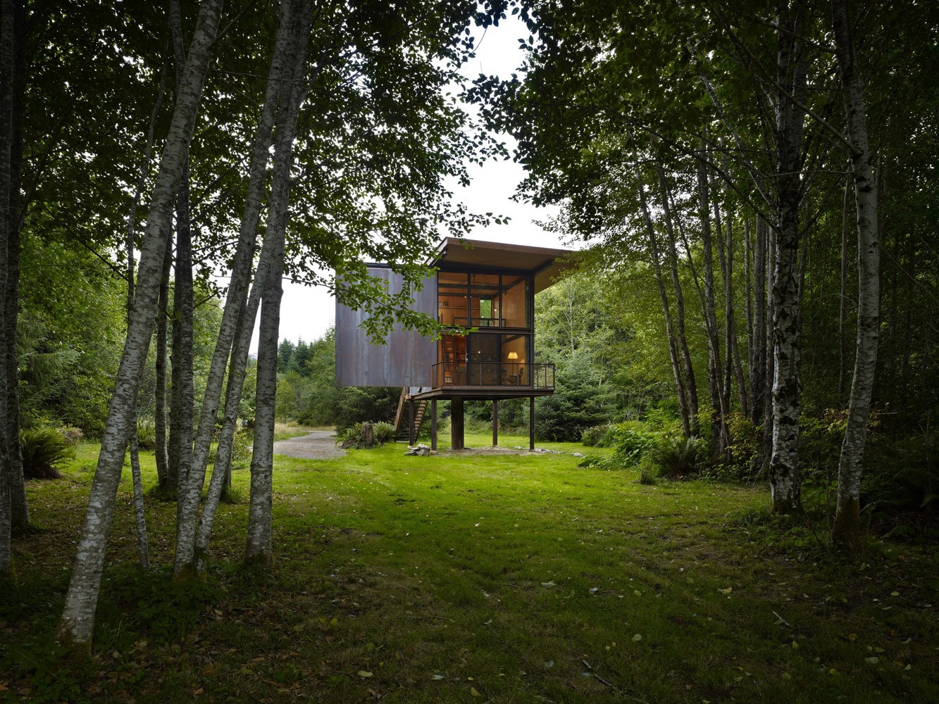 Chatka z oceli, Olson Kundig/ Tom Kundig © Benjamin Benschneider