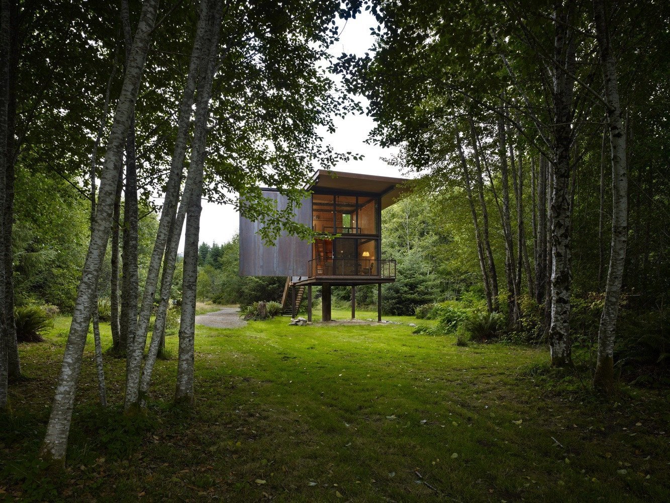 Chatka z oceli, Olson Kundig/ Tom Kundig © Benjamin Benschneider