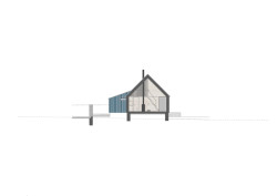 Chata v Jizerských horách, Markéta Cajthamlová, Architektonická projekční kancelář: Řez příčný