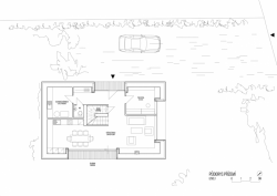 skutek architecture, Rodinný dům Mělník, půdorys 1. NP – foto