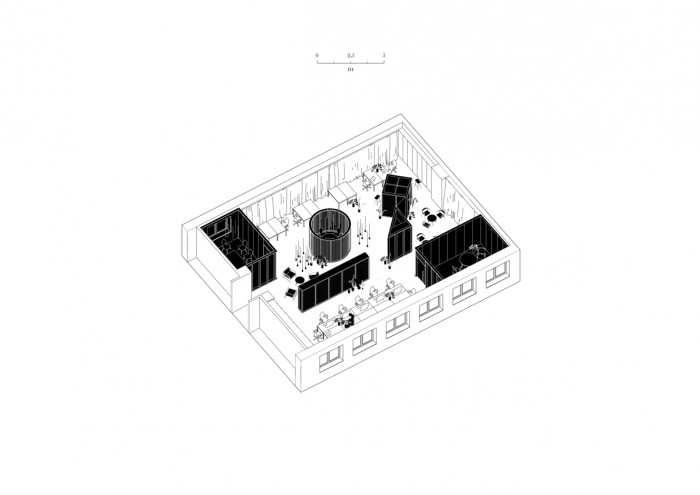 Sídlo časopisu Forbes Slovensko, axonometrie, Chybik + Kristof architects & urban designers