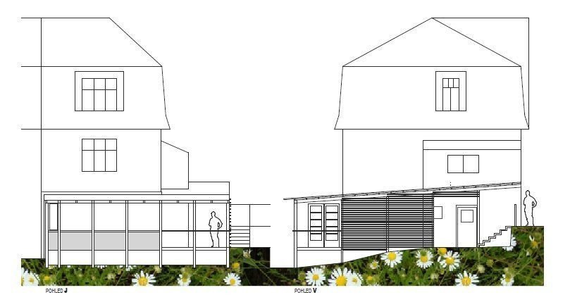 Dostavba rodinného domu Na Drahách, pohledy, 3+1 architekti