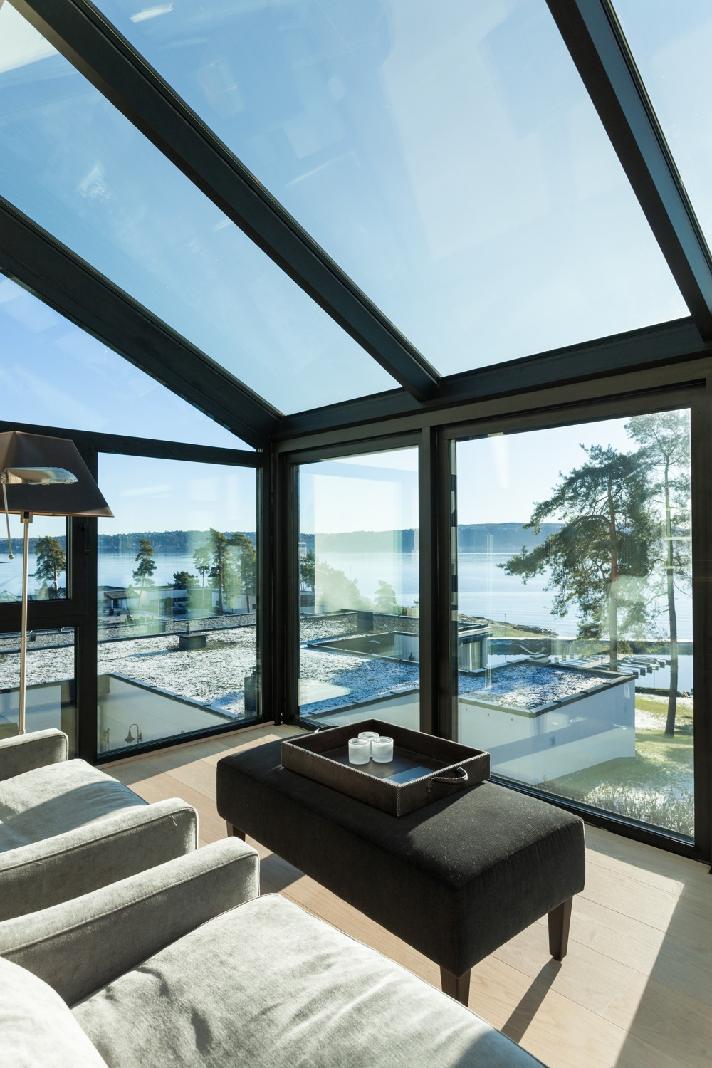 Zimní zahrada v soukromém domě v Oslu, skleněné výplně bez zbarvení, Glassteam AS