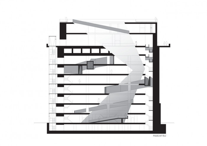 Tomáš Zavoral, JWW_Der Judenweg, Wien / Muzeum života za války, řez podélný – foto