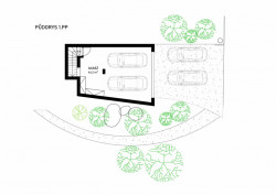 Rodinný dům v Ledenicích, půdorys 1 PP, Ateliér Vostracký