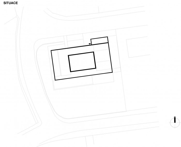 OK Plan Architects, Rodinný dům v Kunraticích - situace