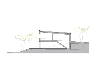 Chata PS ve slovenské obci Plavecký Štvrtok, Hantabal architekti, řez