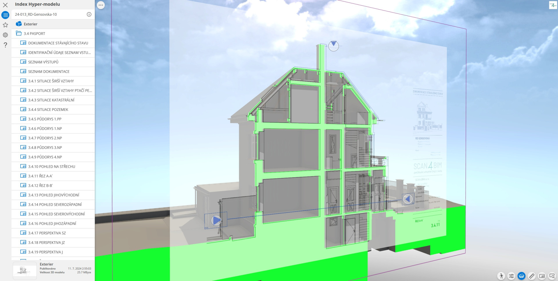 3D/BIM pasport od SCAN4BIM zpracovaný na podkladu výstupů sběru dat pomocí 3D laserového skenování přináší nové možnosti.