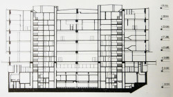 Řez obchodním domem.