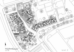 Studie bytových domů Sokolov, půdorys 3NP, Petr Tuček, object-e