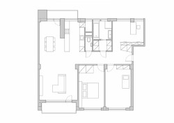 Byt se zelenou stěnou, současný půdorys, Ti architekti