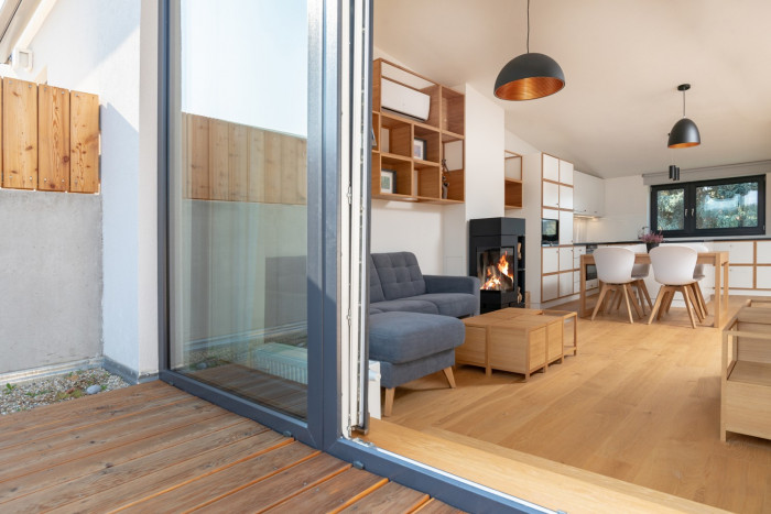 Interiér mezonetového bytu, studio AEIOU