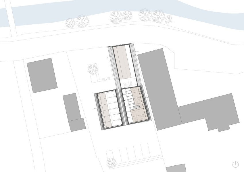 Knihovna Gundelsheim, Schlicht Lamprecht Architekten, půdorys