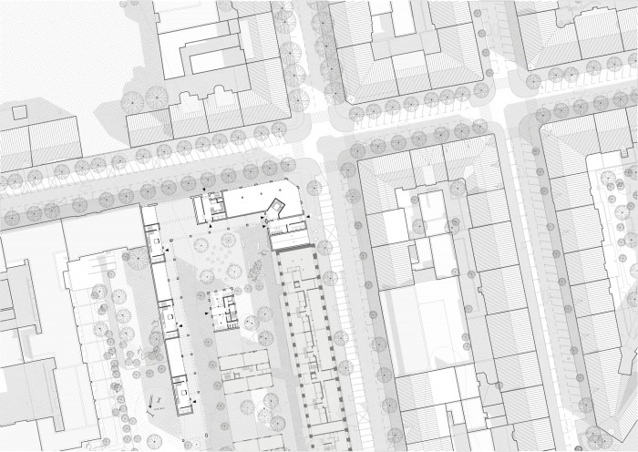 Bytový dům v Karlíně, situace, Barbora Červeňová