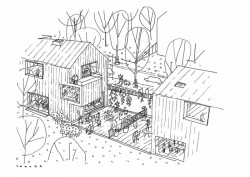 Paleko Arch Studija, PLAZMA Architecture Studio, dřevěné domky Rasu u Vilniusu, výkres