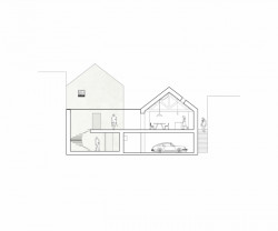 Rodinný dům v Jinonicích, Atelier 111 architekti, řez