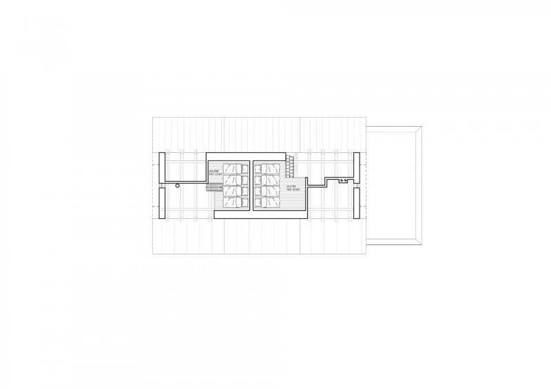 Rekonstrukce chalupy v Jizerských horách, půdorys 2NP, SENAA architekti