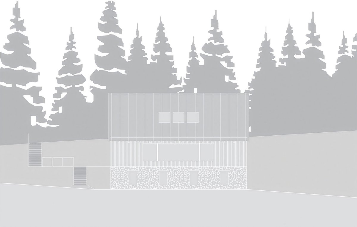 Pohled východní (Chalupa Na Kukačkách; edit! architects)