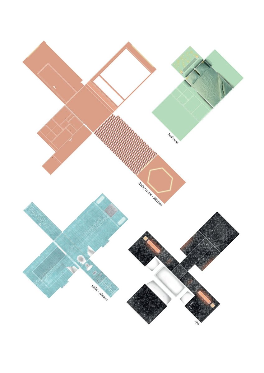 Cabanon (Minimální byt v Rotterdamu, STAR - Strategies and Architecture, BOARD - Bureau of Architecture, Research and Design)