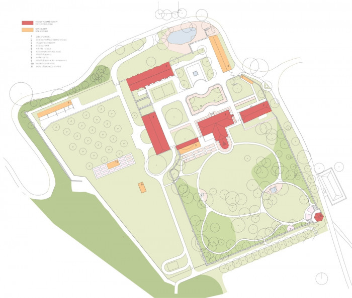 Revitalizace zámeckého areálu Návarov, situace, M3M